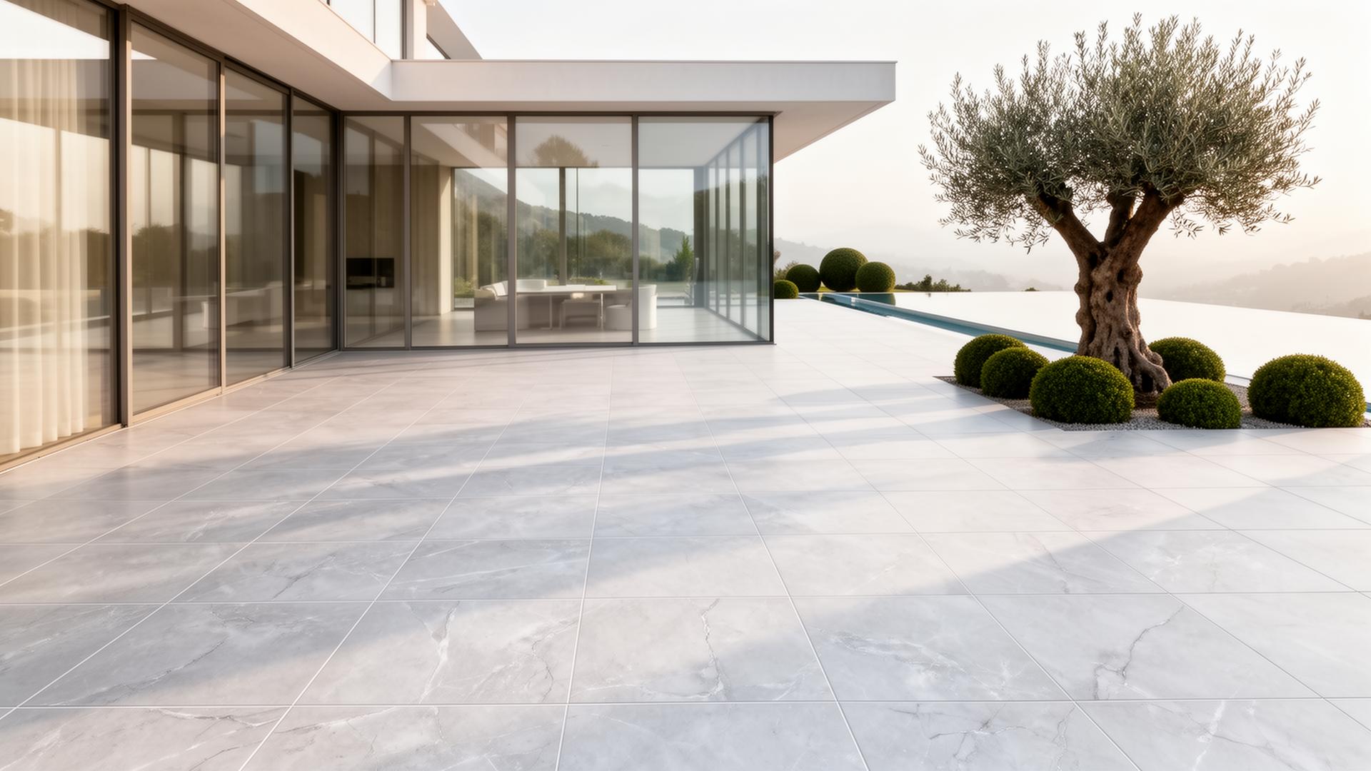 Premium Indian paving laid in a large-format outdoor setting